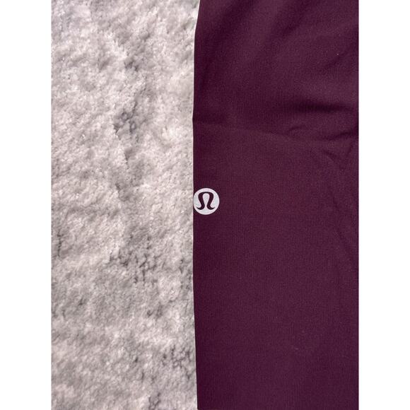 Lululemon Leggings 4 Womens Fast Free Tight Crop Burgundy Red - Picture 6 of 7